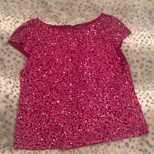 Alice and Olivia pink sequined top